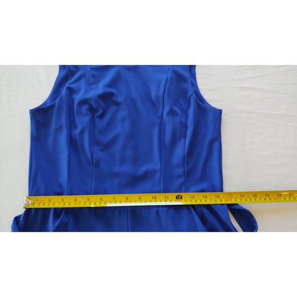 Danny and Nicole Royal Blue Sleeveless Belted Wide Leg Jumpsuit size 10 - Picture 11 of 16